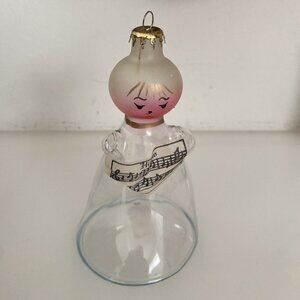 De Carlini‎ Italian Hand Blown Vintage Christmas Ornament Female Angel Bell 60s